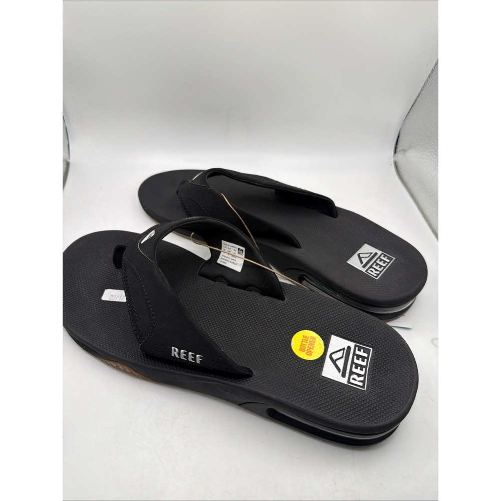 Reef Men's Flip Flop Sandals With Bottle Opener Black Size 11 New